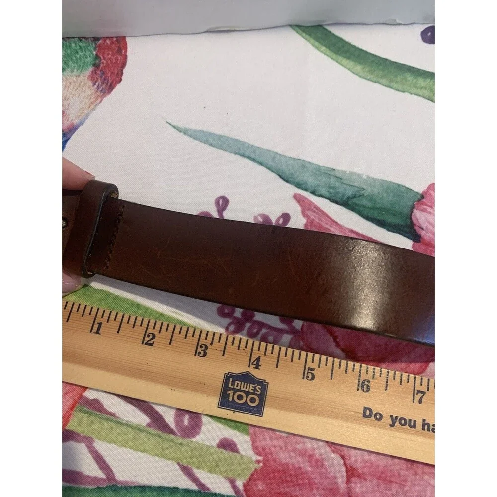 EXPRESS Men's Brown Italian Leather Single Prong Distressed Belt Sz Small